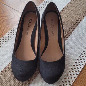 Black Suede Wedge Shoes